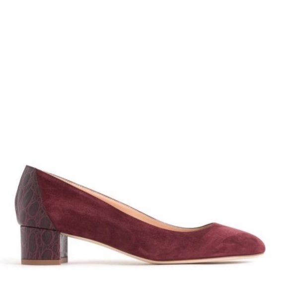 J. Crew Shoes - NWOT J. Crew Stamped Croc Block Heel in Suede